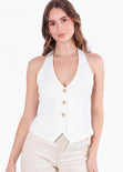 Chaleco marfil tipo halter - ARECA
