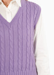 Chaleco tejido color lila para mujer - Flashy