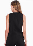 Chaleco tipo sastre con botones color negro para mujer - Flashy