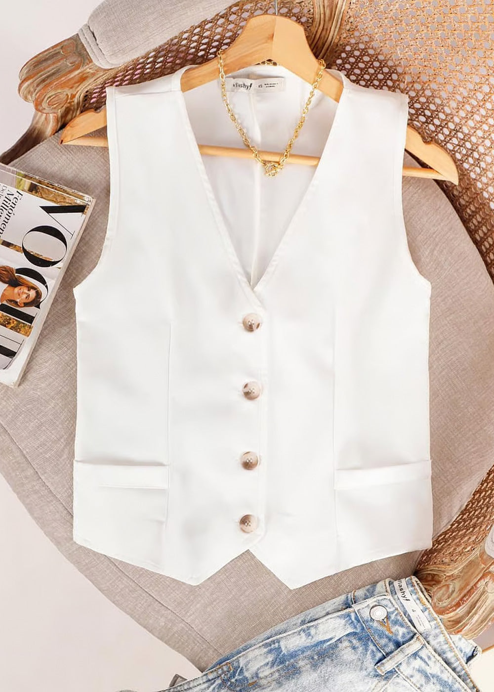 Chaleco Corto Chalecos Sastres Para Dama Chaleco Blanco Moda En