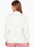 Chaqueta aviadora tipo cuero color blanco, marfil para mujer - Flashy