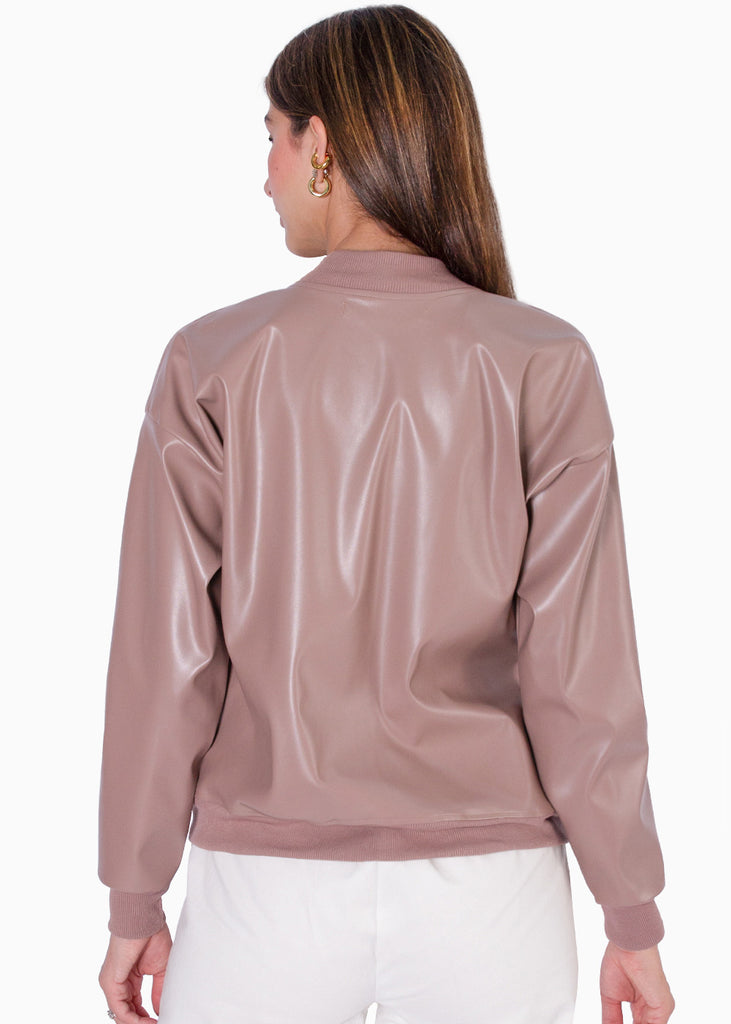 Chaqueta bomber tipo cuero  para mujer - Flashy