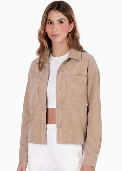 Chaqueta corta con bolsillos tipo cargo en frente - TULSA