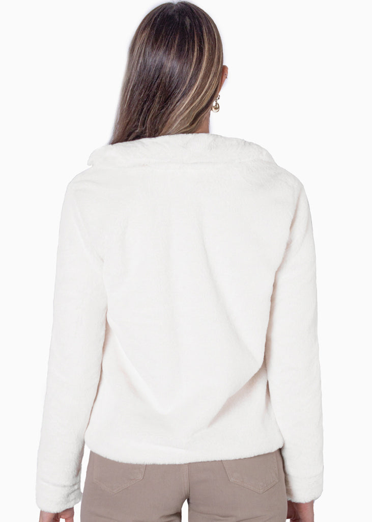 Chaqueta de botones con pelo sintético - OLIMPIA