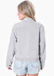 Chaqueta de corduroy color gris para mujer - Flashy