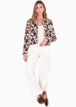 Chaqueta de jean con estampado color blanco, marfil para mujer - Flashy