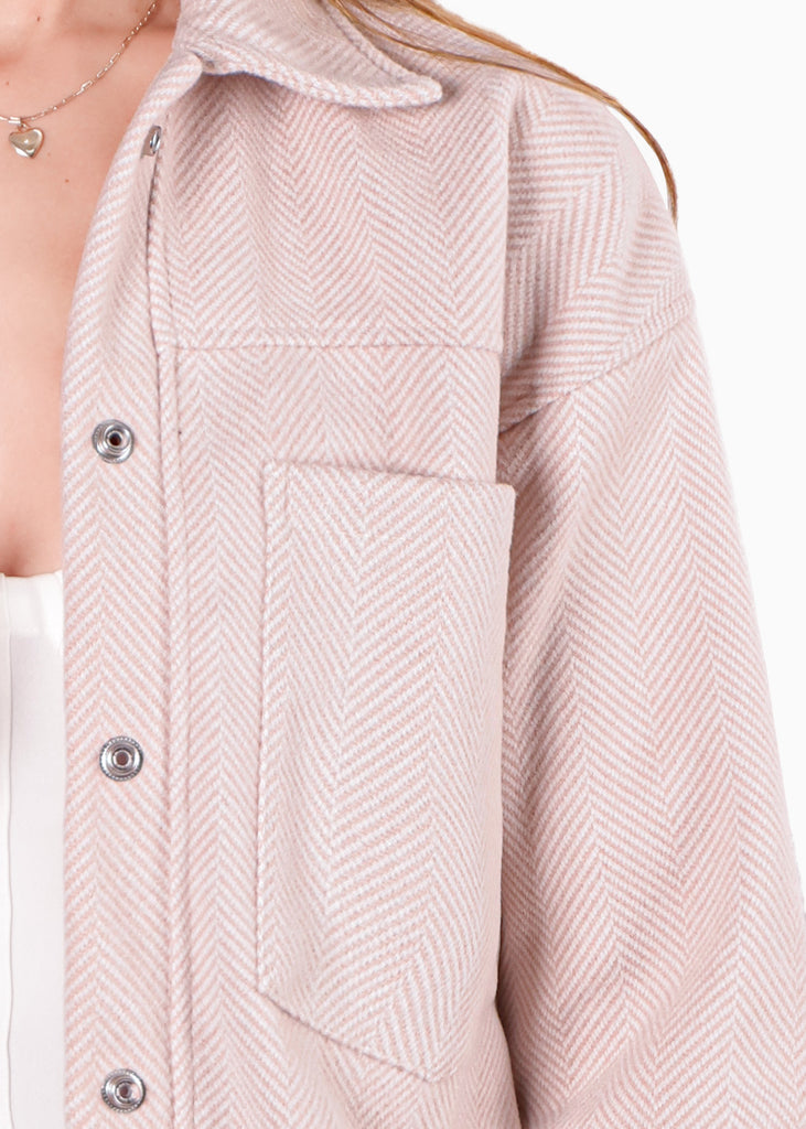 Chaqueta de paño con bolsillos y broches - ALFONSINA