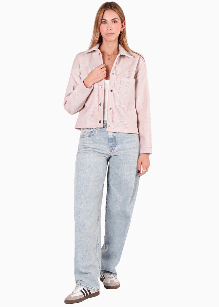 Chaqueta de paño con bolsillos y broches - ALFONSINA