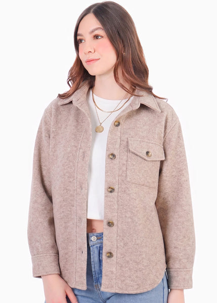 Chaqueta de paño con botones y oversized - BENEDICTA.CAMEL