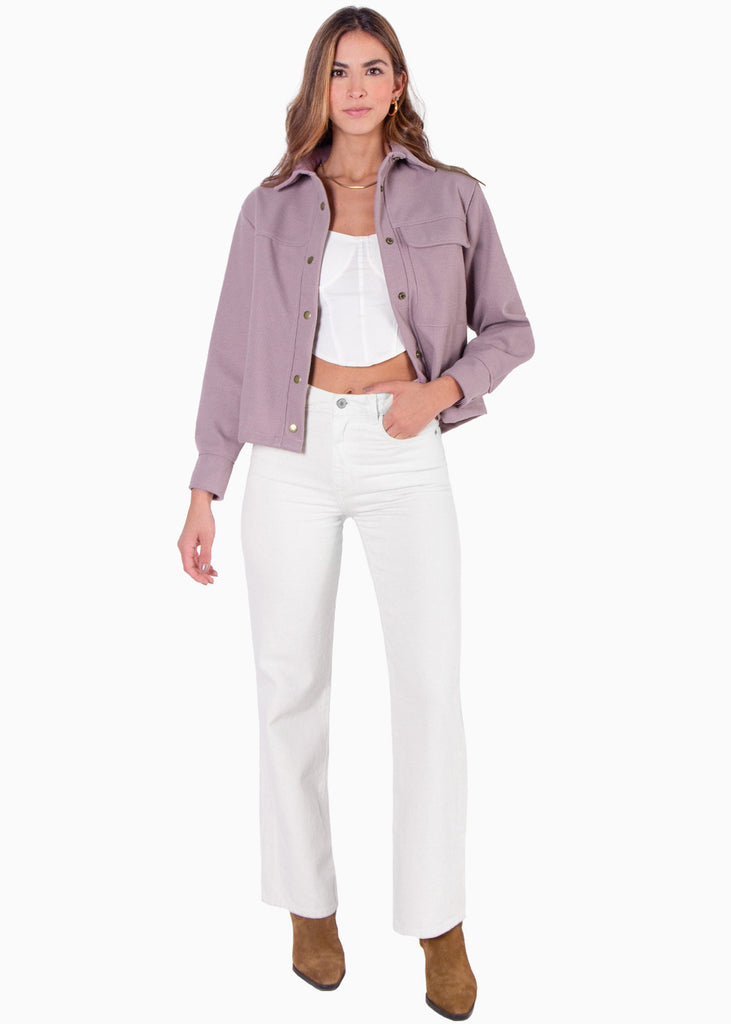 Chaqueta de tela tipo paño con botones - NIARA