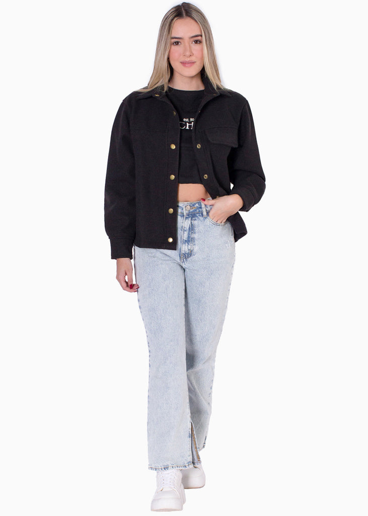 Chaqueta de tela tipo paño con botones - NYA