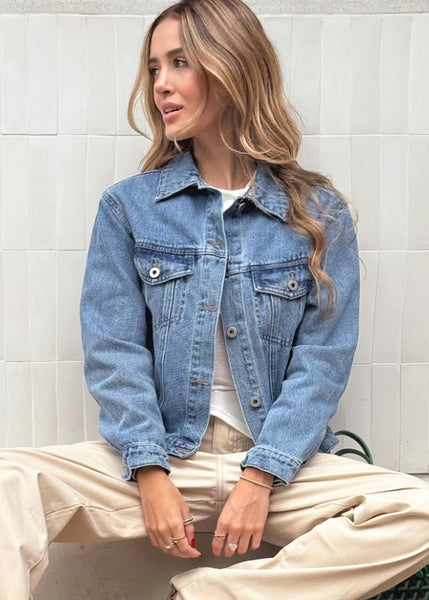 Chaqueta denim con bolsillos en frente - GALENA