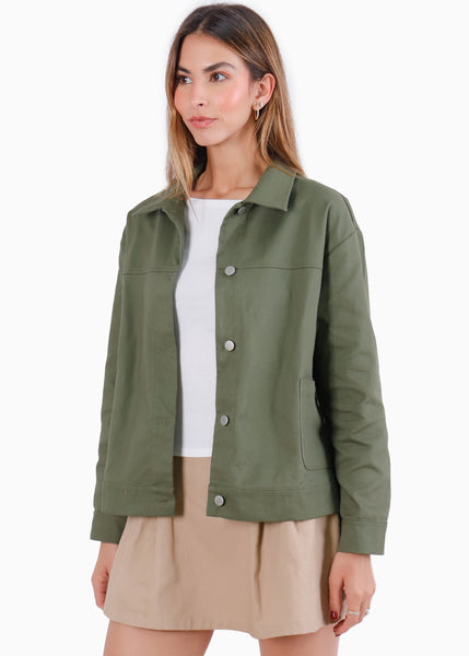 Chaqueta en drill con botones - JUAREZ