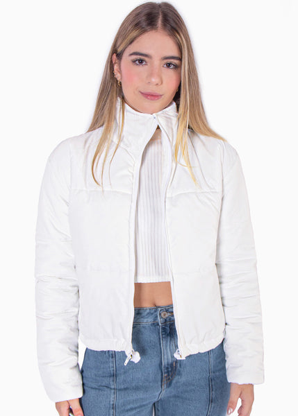 Chaqueta puffer color blanco para mujer - Flashy