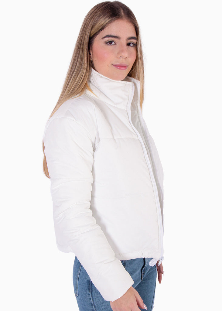 Chaqueta puffer color blanco para mujer - Flashy