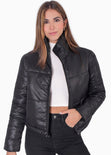 Chaqueta puffer color negro para mujer - Flashy
