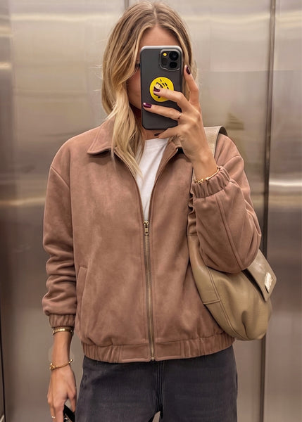 Chaqueta tipo bomber en gamuza - ASTER
