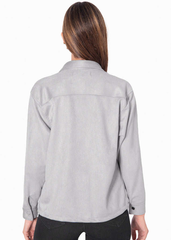 Chaqueta tipo gamuza con bolsillo y botones - ORMANDA