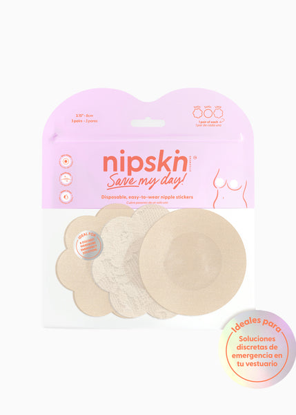 Stickers para cubrir los pezones de un solo uso color beige para mujer - Flashy