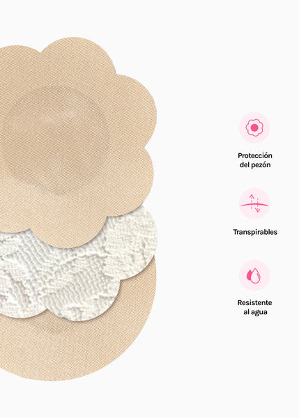 Stickers para cubrir los pezones de un solo uso color beige para mujer - Flashy