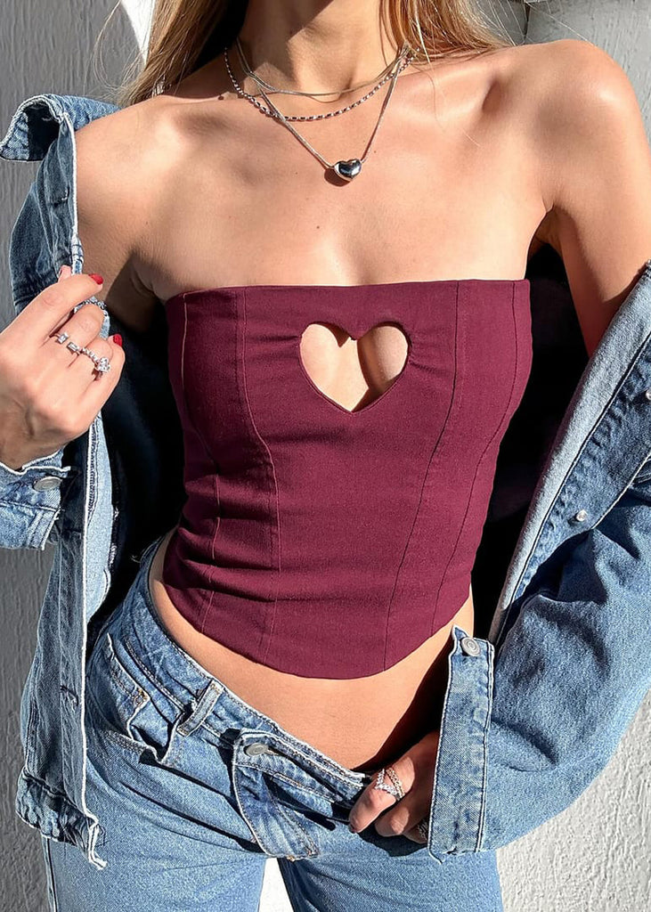 Corset con varilla de corazon en escote para mujer - Flashy