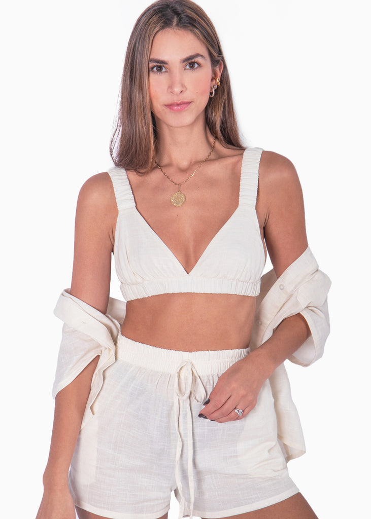 Crop top de tiras con elástico  para mujer - Flashy