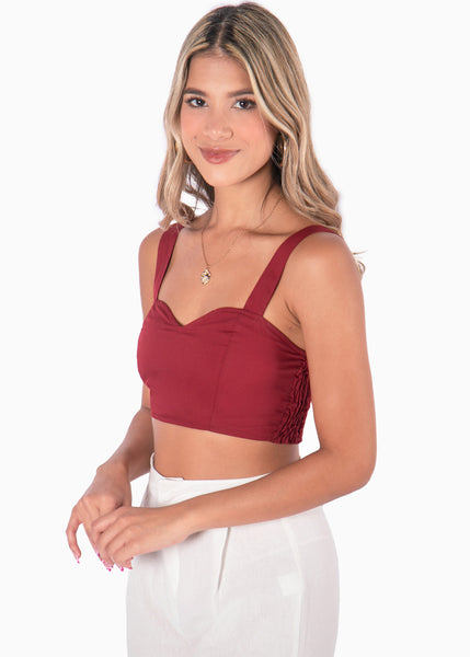 Crop top de tiras con escote corazón - INGA