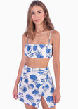 Crop top de tiras color marfil para mujer - Flashy