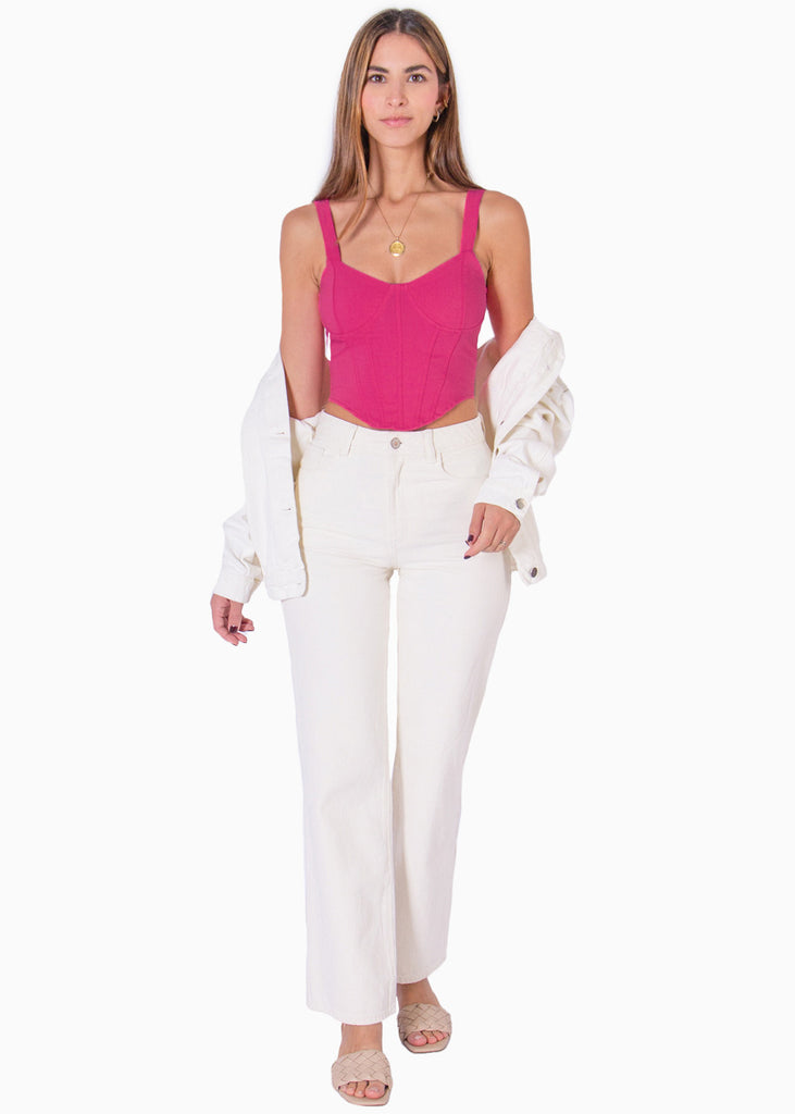 Crop top de tiras tipo corset - MARALYNN