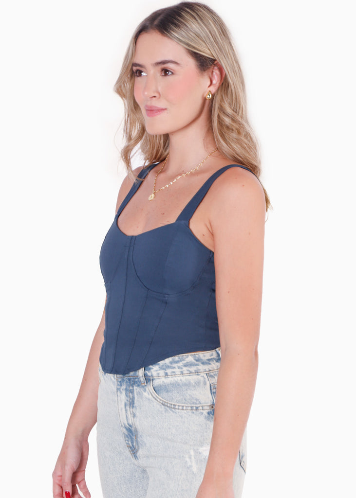Crop top de tiras tipo corset - KIMMY
