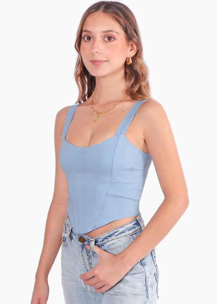 Crop top de tiras tipo corset  para mujer - Flashy