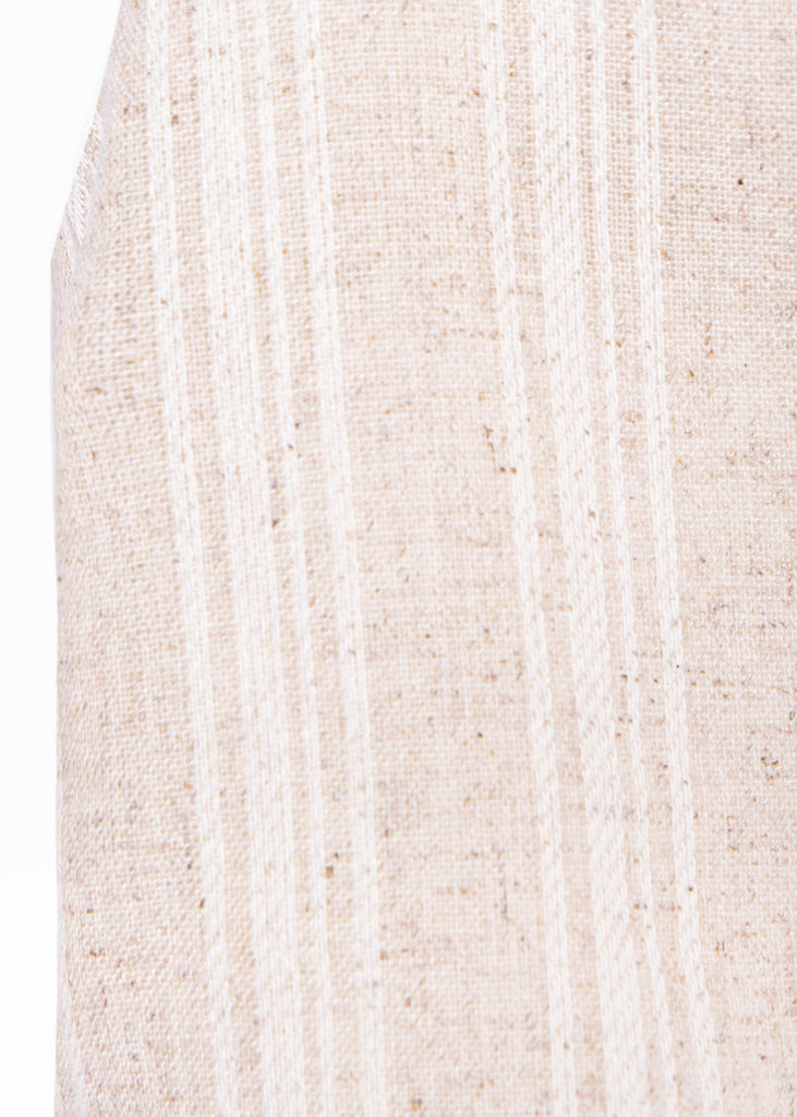 Crop top de tiras tipo lino con rayas color beige para mujer - Flashy
