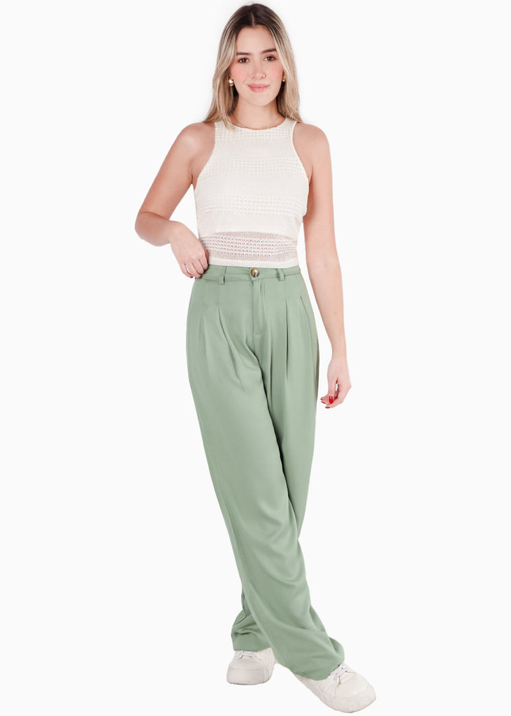 Crop top sin mangas y de malla color beige para mujer - Flashy
