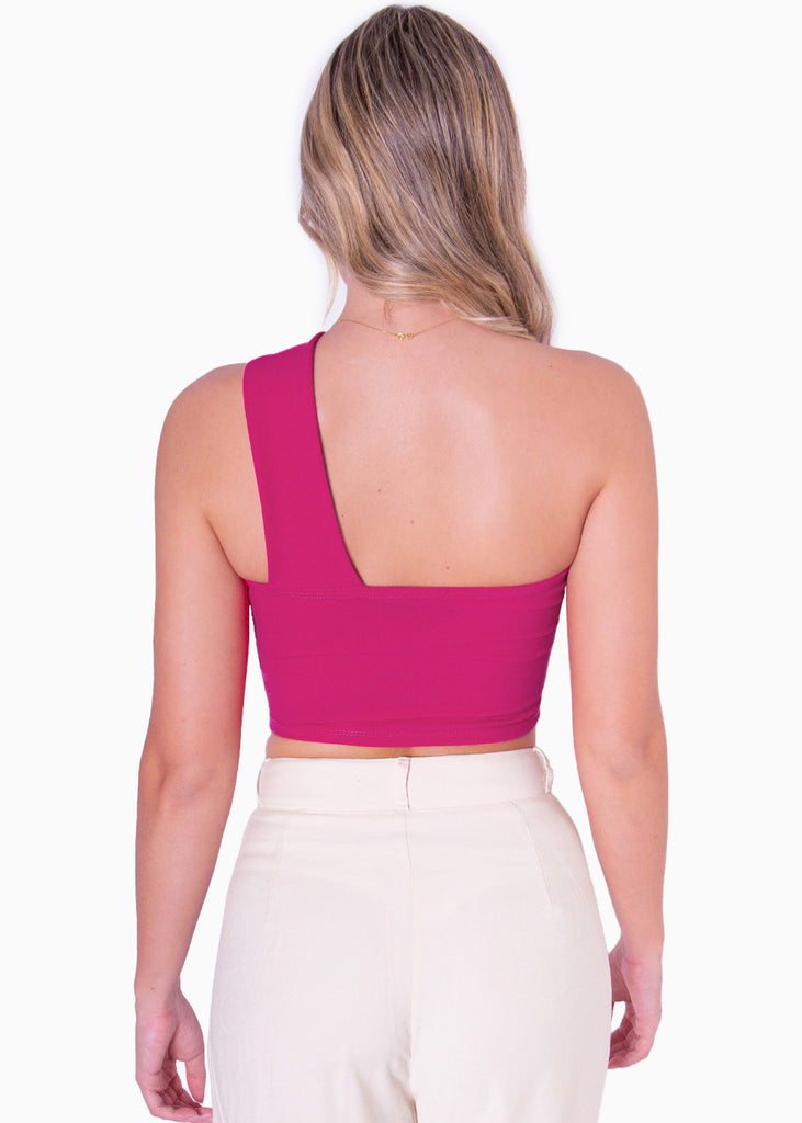 Crop top strapless con cut out y cargadera en diagonal - NISSA