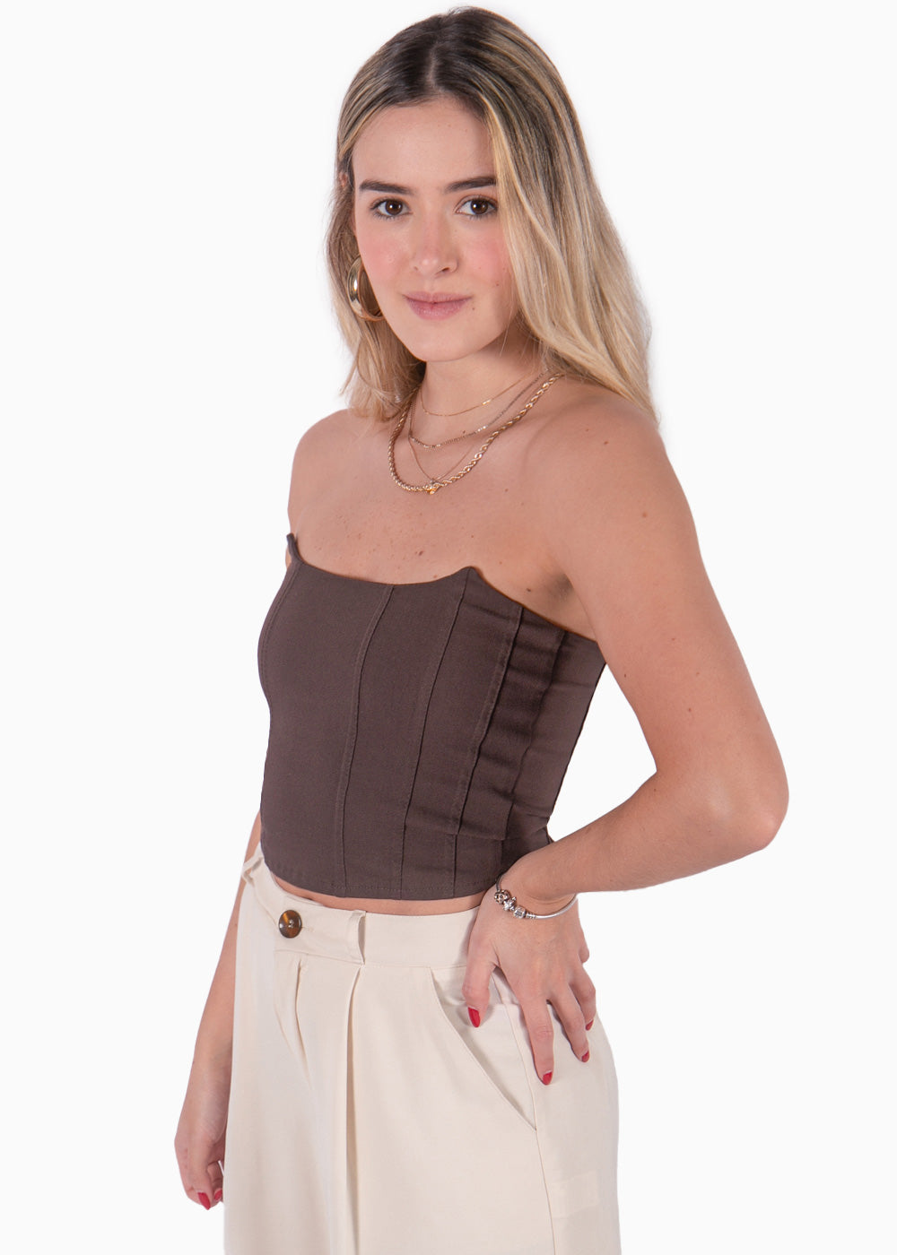 Crop Top Strapless con Puntas Flashy Colombia