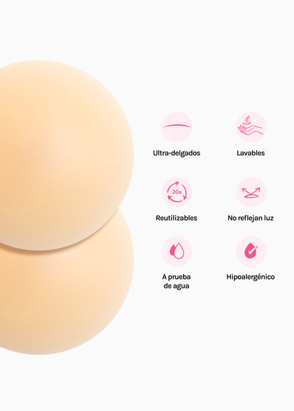 Cubre pezones circulares de silicona reutilizables para mujer - Flashy