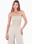 Enterizo de pantalón tipo lino strapless - ALAMO