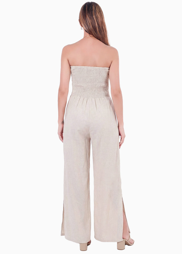 Enterizo de pantalón tipo lino strapless - ALAMO