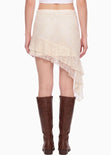 Falda asimétrica de encaje con boleros - MAYA