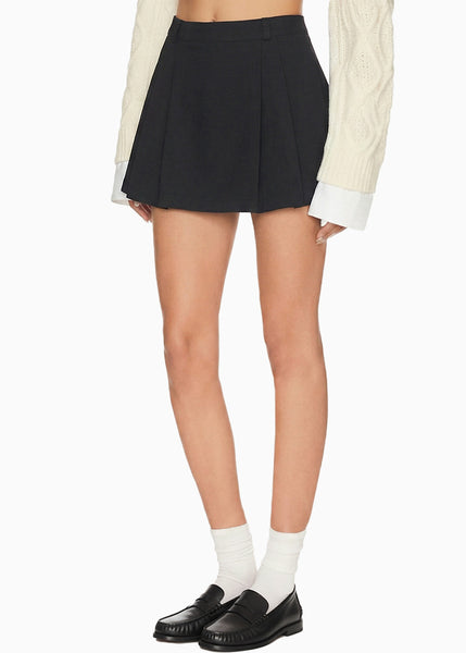 Falda corta con prenses - OCHUVA.NEGRO