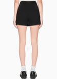 Falda corta con tapa y broche dorado - ASUNCION.NEGRO