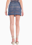 Falda corta tipo pareo de malla color azul para mujer - Flashy