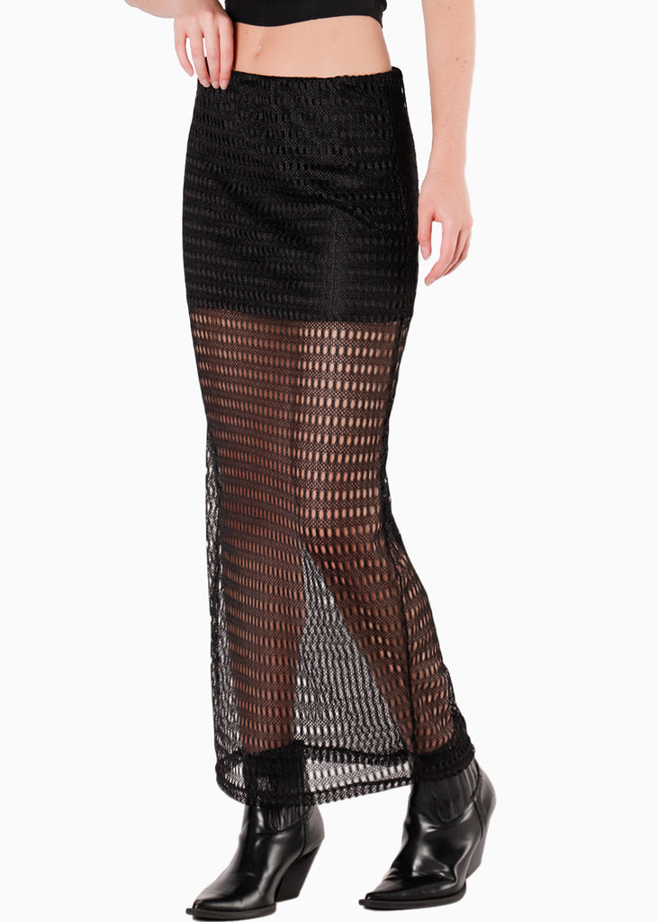 Falda larga de malla para mujer - Flashy