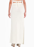 Falda larga tejida color blanco, marfil para mujer - Flashy