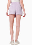 Falda short cruzada de corduroy color lila para mujer - Flashy