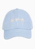 Gorra con bordado de palmeras color azul para mujer - Flashy