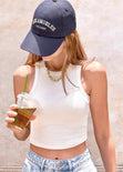 Blusa sin mangas con cuello halter color marfil para mujer - Flashy