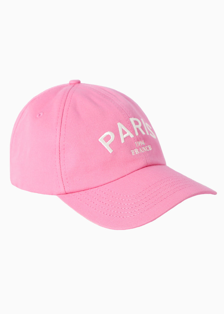 Gorra con bordado "Paris" color rosado para mujer - Flashy