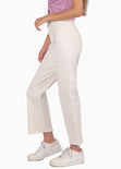 Jean corto wide leg color blanco, denim para mujer - Flashy