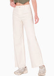 Jean tiro alto silueta Culotte ruedo al corte Estonia color blanco, marfil para mujer - Flashy